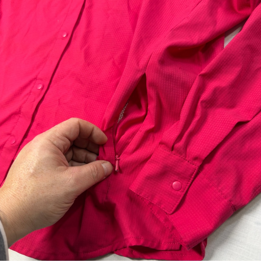 Women's Columba PFG Vented Fishing Shirt Size XL Roll-Tab Sleeves Snaps Pink - Picture 6 of 13